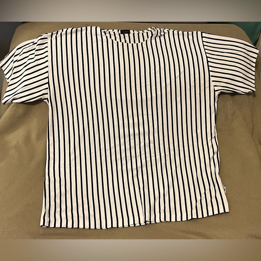 White shirt with black stripes